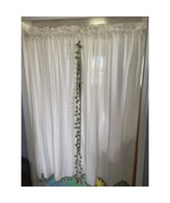 JCPenney Pair Ivory Panel Curtains Pom Pom Fringe with tiebacks set of 2 - £26.47 GBP