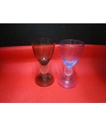 Morgantown crystal cordials blue and black 3 1/2&quot; - $833.97 MXN