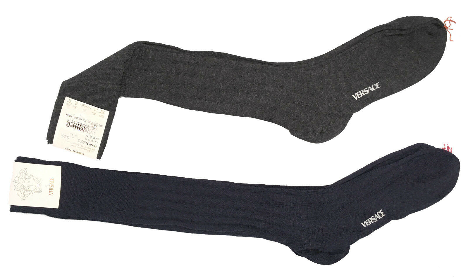NEW Gianni Versace Couture Dress Socks!  *Navy or Gray*  *Wool Blend*  *Italy* - $39.99