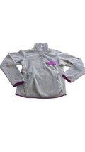 Patagonia RE-TOOL SNAP-T Womens Small Gray Fleece Purple Accent Pullover - £19.41 GBP