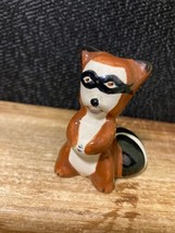 Cute Vintage Porcelain Racoon Bandit Mask Figurine 2.25&quot; - $164.73 MXN