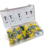 38 pc Key Type Hose Clamp Assortment Set Worm Gear Pipe Twist Adjustable... - $384.88 MXN