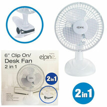 2in1 6&quot; Elphine Desk Fan Clip On Stand Desktop Home Office Adjustable Po... - €16,81 EUR