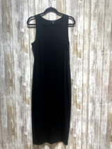 Eileen Fisher Woman Dress L Black Sleeveless Maxi Lagenlook Minimalist READ - £14.61 GBP
