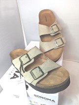 Sonoma Womens KADENCEE Buckle Slides Sandals Size6.5 Suede Taupe Shoes Good Life - £31.37 GBP