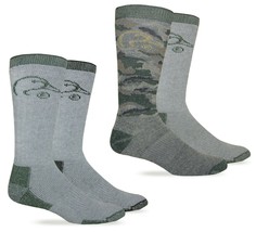 Ducks Unlimited Mens Camouflage Merino Wool Cushion Outdoor Work Boot Socks 2PK - £11.79 GBP