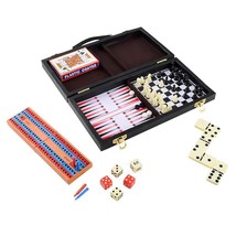 Board Games, Chess, Backgammon, Cards, Checkers, Dominoes, Cribbage, 6-In-1 Trav - £26.88 GBP
