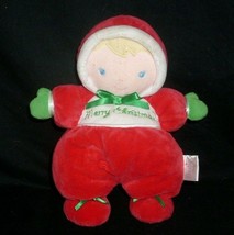 7" Prestige Merry Christmas Baby Girl Doll Rattle Stuffed Animal Plush Toy Red - $23.75