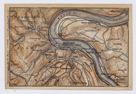 1896 Antique Map Of Vicinity Of Boppard Sankt Goar RHINELAND-PALATINATE Germany - $24.08