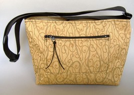 Gold Fabric Tote Purse Handcrafted Handbag Unique Shoulder Bag Adjustabl... - £59.51 GBP