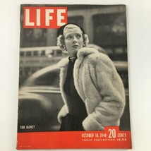VTG Life Magazine October 18 1948 Barbara Wood in Fur Jacket Cover, Newsstand - £10.43 GBP