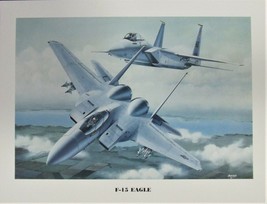 Unframed Print (12&quot; X 16&quot;) of two F-15 Eagles in hot pursuit of their prey. - £8.59 GBP