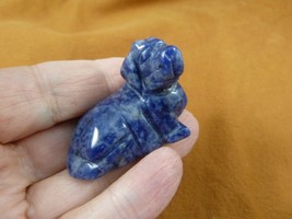 Y-DOG-DA-552) Blue gray sodalite DACHSHUND weiner hot dog gemstone FIGUR... - £14.69 GBP