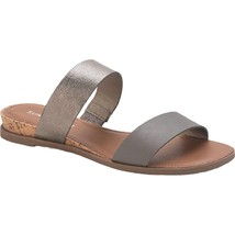 Sun + Stone Women Double Strap Slide Sandals Easten Size US 7M Pewter Grey - $19.80
