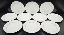 10 Lenox Hannah Platinum Bread Plates Set Elegant White Table Dining Dishes Lot - $122.63