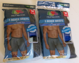 Six Fruit of the loom boxer briefs Size Medium 100% Cotton Blues - $20.77