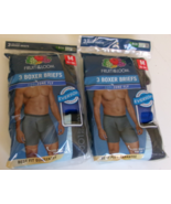 Six Fruit of the loom boxer briefs Size Medium 100% Cotton Blues - $20.77