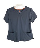 Dickies Womens Shirt Size Large Scrub Top Nursing Gray V neck Short sleeve  - £14.49 GBP