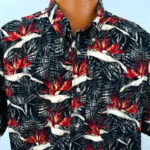Natural Issue Hawaiian Aloha XXL Shirt Bird Of Paradise Palm Leaves Tropical - £32.06 GBP