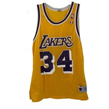 VTG 90s NBA LA Lakers Shaquille Shaq O&#39;Neal Champion Jersey Size Medium ... - $123.74