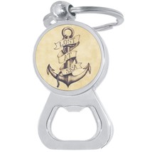 Lost At Sea Anchor Bottle Opener Keychain - Metal Beer Bar Tool Key Ring - £8.30 GBP