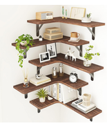 Floating Shelves for Wall, Rustic Wood Wall Mounted Corner Shelf for Bat... - $63.12 CAD