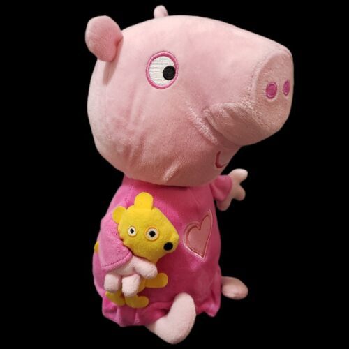 Peppa Pig Bedtime Lullabies Singing Doll Holding Teddy Sounds 12" - £9.02 GBP