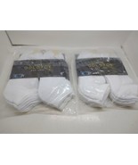 2 Pack GOLDTOE Cotton Low Cut Socks 6 Pairs White Men&#39;s Large Shoe Size ... - £39.10 GBP
