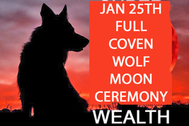 Jan 25 100x Full Coven Full Wolf Moon Wealth Blessings Magick 925 Witch - £79.99 GBP