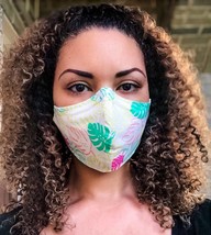 100% Cotton 3 Layer Neon Paradise Print Face Masks with removable nose wire - £7.98 GBP+