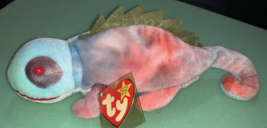 Ty Beanie Babies Iggy Rainbow Iguana 1997 *RARE, ERRORS* Excellent Retir... - $6.81