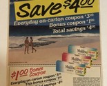 1989 Malibu Cigarettes Vintage Print Ad pa22 - $5.93
