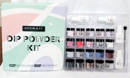 AzureBeauty DIP POWDER KIT Base Activator Top Gel Brush 25-Piece Set Nai... - $39.99