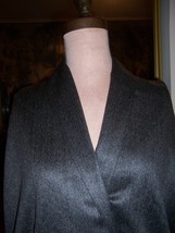 5yds 100% Cashmere Designer Fabric Lustrous Smooth Grey Subtle Herringbone - £316.06 GBP
