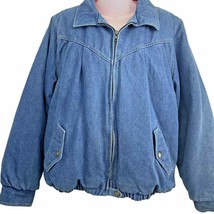 Sasson Denim Jeans Jacket Full Lined Light Blue Womans Medium 1980s Vintage - $37.95