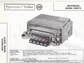 1957 MOTOROLA OEA7X For OLDSMOBILE Car RADIO Photofact MANUAL AM Receive... - £7.75 GBP