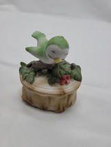 Vintage sweet bird on branch small trinket box ring box jewelry box Norl... - $21.76