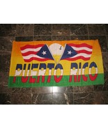 Puerto Rico Sun Tropical 2 Flags Sunset 30 x 60 Beach Towel (Cotton Twill) - $31.65 CAD