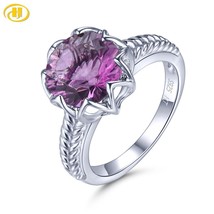 Natural Purple Fluorite 925 Silver Ring 4 Carats Fluorite Women Fine Jewelry Fas - £42.93 GBP