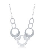 Sterling Silver Multiple-Sized Interlocking Circles Necklace - £172.56 GBP