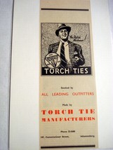 1945 South Africa Ad Torch Tie Manufacturers Men&#39;s Ties - $150.77 MXN