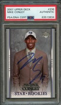 2007-08 Upper Deck Star Rookies #236 Mike Conley Signed Auto Card PSA/DNA Slabbe - £70.88 GBP