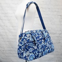 ❤️ VERA BRADLEY Tropics Tapestry Medium Traveler Weekender Blue White Floral - £47.18 GBP