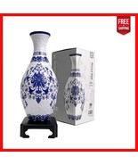 Classic Indigo Age 3D Flower Vase Made from 160 Puzzle Pieces for Home D... - $770.75 MXN