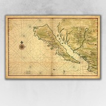 16&quot; X 24&quot; California As An Island C1650 Vintage Map Wall Art - $939.11 MXN
