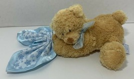 Baby Gund Cuddly Pals Bundles Dreamin Teddy Bear Plush holding blue star blanket - $9.89