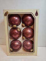 12 Vintage Christmas By Krebs Designer Glass Ball Ornaments Candy Tuscany Rose - £17.49 GBP