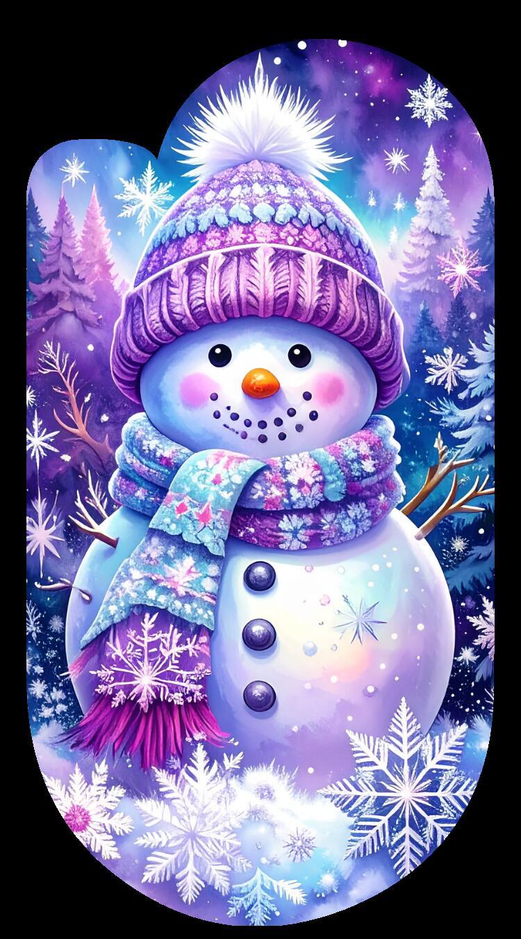 Winter Christmas Snowman Paperclip Design Clipart 120PNG Digital Download  Item image 3