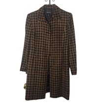 Style &amp; Co Womens Simple Button Up Coat Tweed Midi Jacket Houndstooth Size 12 - £110.93 GBP