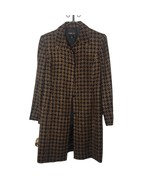 Style &amp; Co Womens Simple Button Up Coat Tweed Midi Jacket Houndstooth Si... - £111.88 GBP